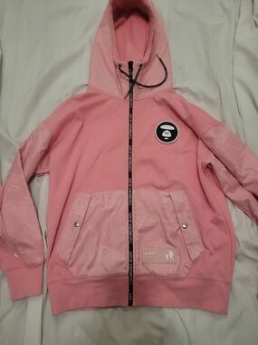 Aape By A Bathing Ape Pink Zip-Up Hoodie